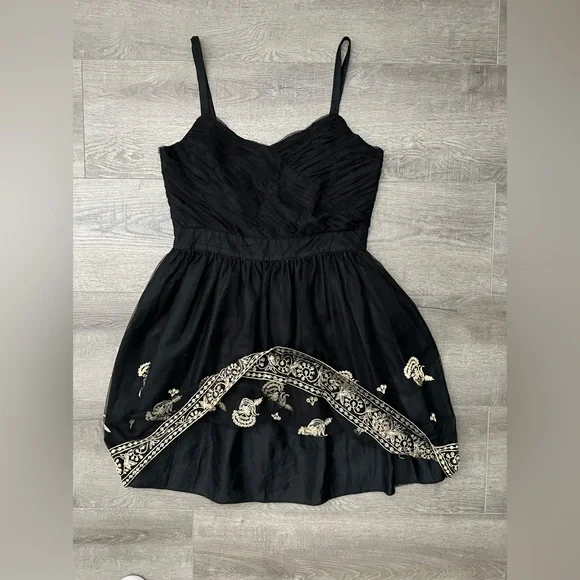 ANTHROPOLOGIE | ANNA SUI DRESS | Color: Black-Gold | Size:12 - Picture 5 of 16